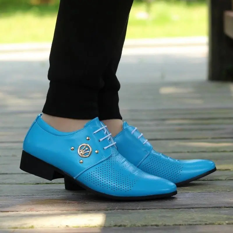 Summer Men Dress Shoes Male Leather Men Fashion Italian Business Colorful Party Wedding Shoe for Man Chaussures Homme De Luxe