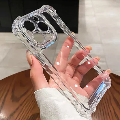 Luxury Shockproof Clear Phone Case For iPhone 15 14 13 12 11 Pro Max XR X XS Max Silicone Bumper Transparent Hard Back Cover