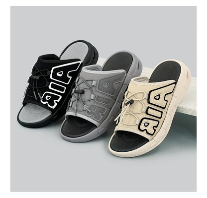 Air Cushion Slippers Summer Men Sandals Thick Sole Beach Slippers Flats Cloud Slides Sports Slippers Outdoor Man Sneaker Shoes