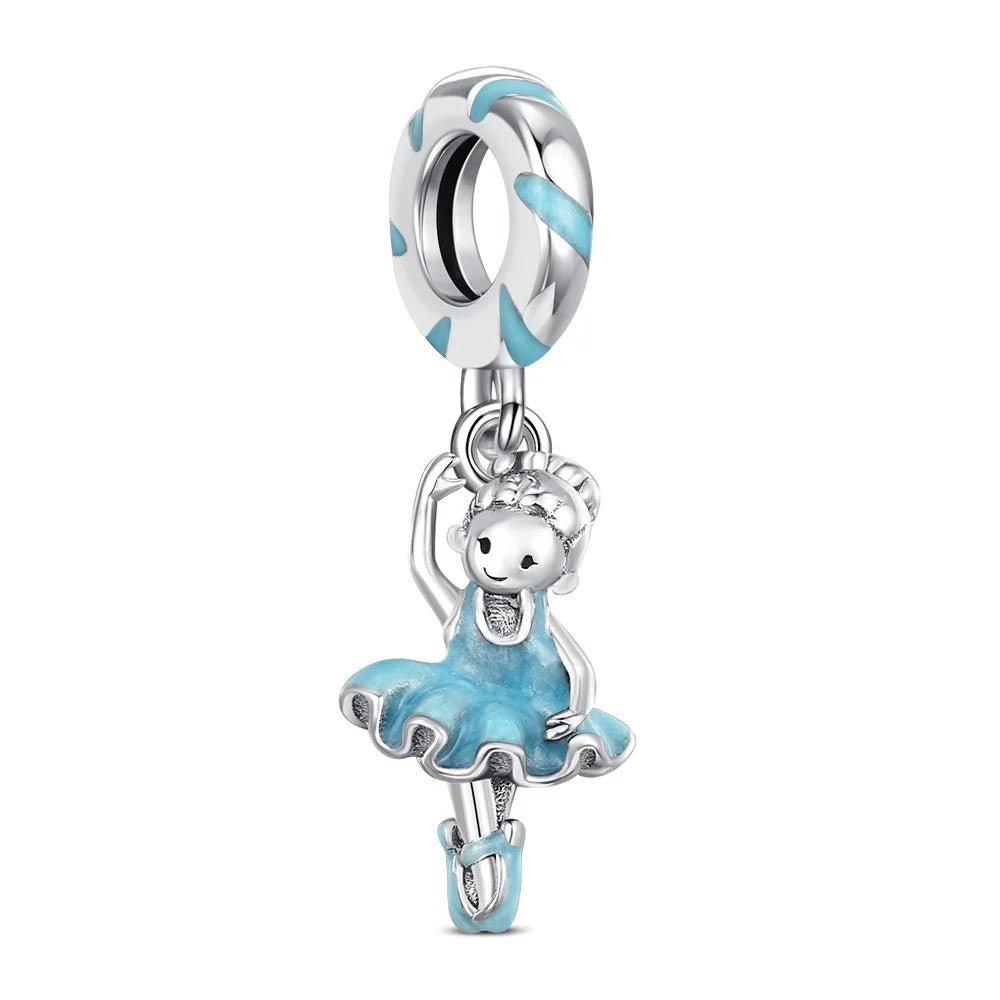 Elegant Mother's Day gifts For mom Ballet Pendant Fit Original Bracelet Diy Jewelry Fine Perfect Heart Rainbow Charm Daily Wear