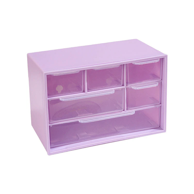 Large Capacity Dustproof Multi-layer Desktop Storage Box  Organizing Box Multifunctional Transparent Six Grid Drawer Storage Box