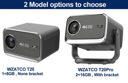 WZATCO P20 PLUS Android 13.0 Smart WiFi 6G 4K Full HD 1080P LCD LED Projector Auto Focus Video Home theater Proyectors with RJ45