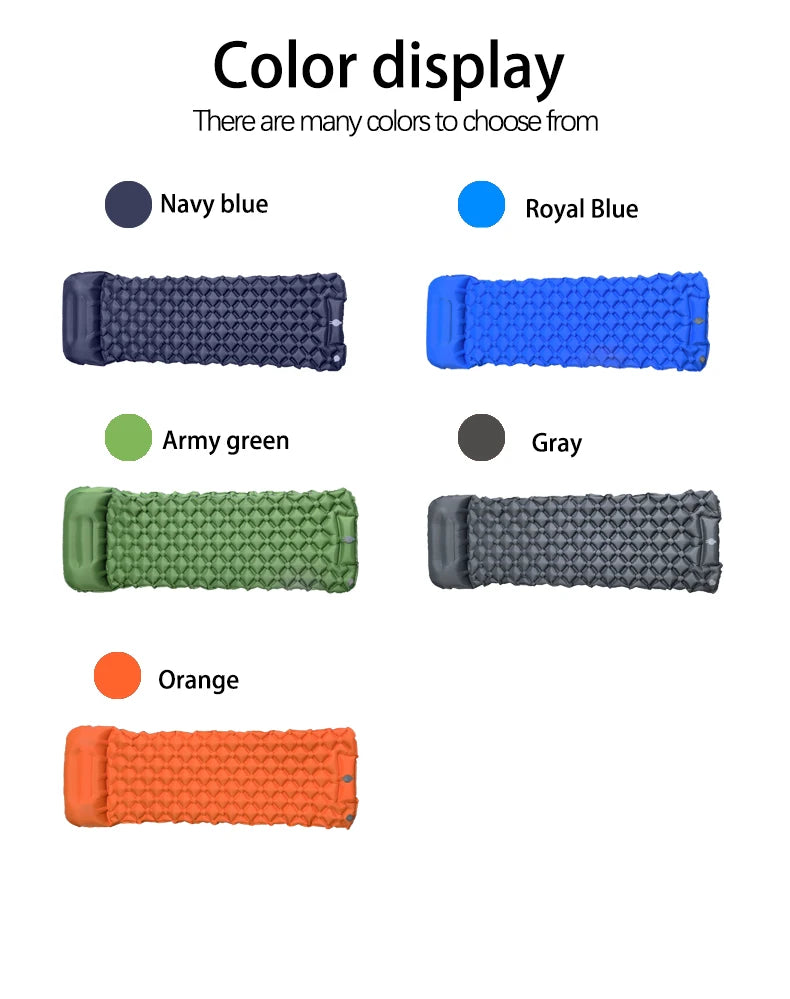 Outdoor Camping Sleeping Pad Folding Sleep Mat Beach Inflat Mattress with Pillows Ultralight Air Mat Travel Hiking New