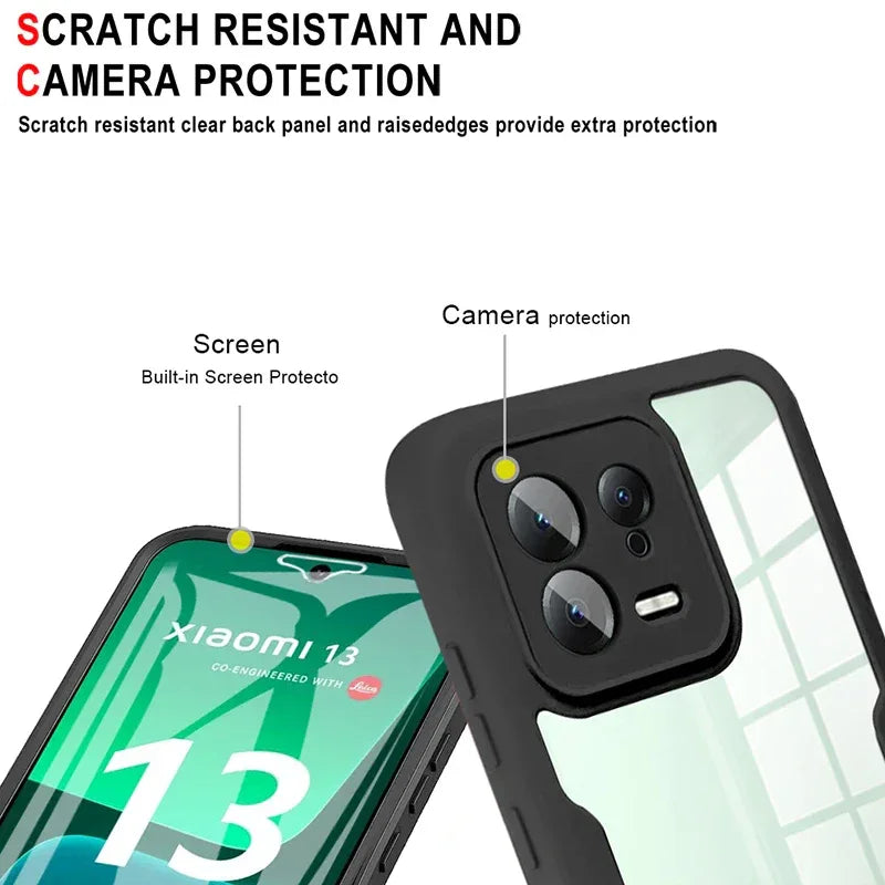 360 Full Body Protective Phone Case For Xiaomi Mi 14 Ultra  Mi14 13 12 Pro Xiaomi 13T 12T Mi 13 12 Lite 12X Built Screen Cover