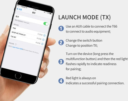2-In-1 Wireless Audio Adapter Bluetooth 5.3 Receiver Transmitter 3.5mm Jack AUX Lossless Sound MIC For Car Speaker TV PC