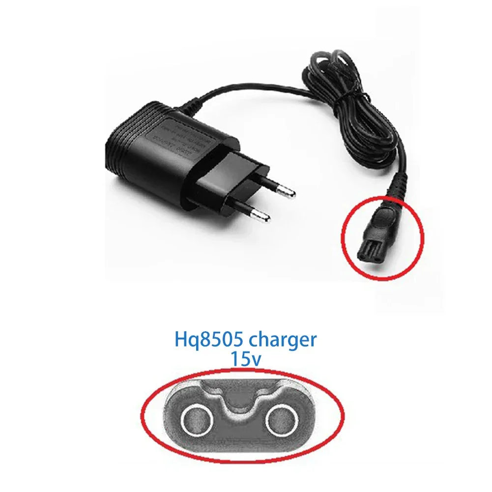HQ8505 15V 5.4W EU Plug Power Adapter Electric Charger Supplies for Philips Shaver 6070/6075/6095 Shaving Machine Charging Cable