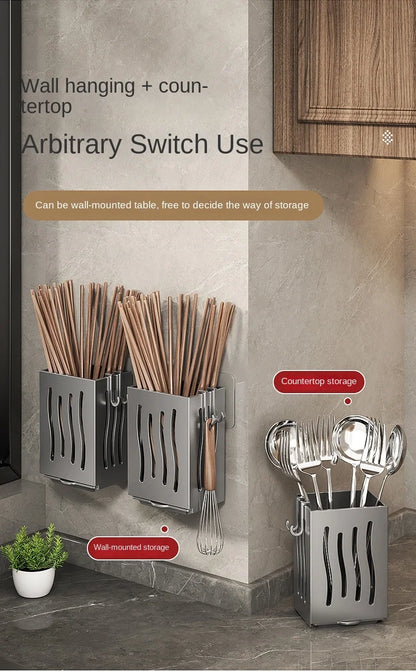 1Pc Cutlery Holder Kitchen Tableware Drainer Spoon Fork Chopsticks Storage Basket Rack Multifunctional Kitchen Tableware Organiz