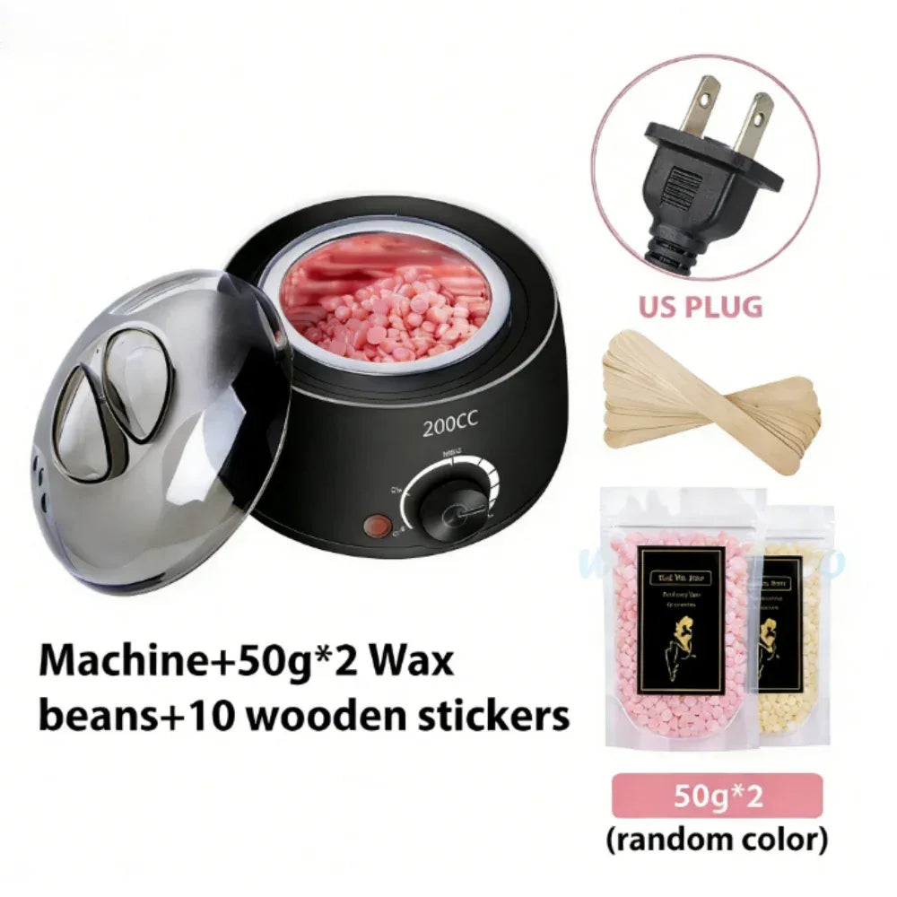 200CC Wax Heater Warmer Hair Removal Machine For Hand Foot Body SPA Epilator Paraffin Wax Pot +Wax Beans + Wood Sticks