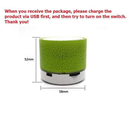 Mini Bluetooth Speaker Portable Car Audio Dazzling Crack LED Wireless Bluetooth Subwoofer Speaker TF Card MP3 Music Sound Column