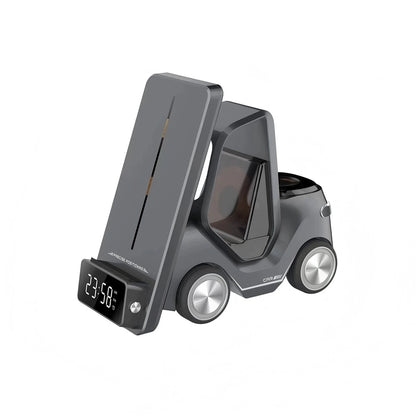 Wireless Charger Stand 5 In 1 Alarm Clock For IPhone 15 14 13 12 Pro Max 8 X XS XR iWatch 8 7 6 5 Airpods Fast Charging Station