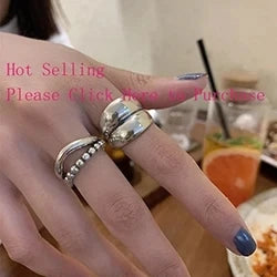 VENTFILLE 925 Sterling Silve Love Heart  Ring for Women Girl Gift Line Pearl Korean Sweet  Jewelry Birthday Gift Dropshipping
