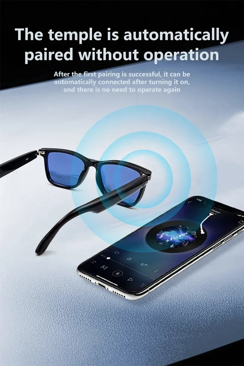 CLLOIO Bluetooth Smart Prescription Glasses Magnet Clip On Polarized Myopia Eyewear Anti Blue Light Progressive Reading Glasses