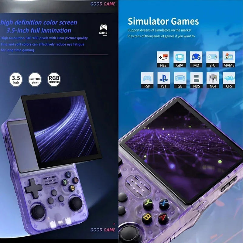 New R36HD Retro Handheld Video Game Console ARKOS System 3.5 Inch IPS Screen Classic Portable Pocket Video Player Games Boy Gift
