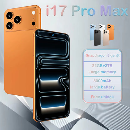 2026 New High Quality i17 Promax Pro original intelligent 4G 5G dual card dual standby system global version 8000mAh battery