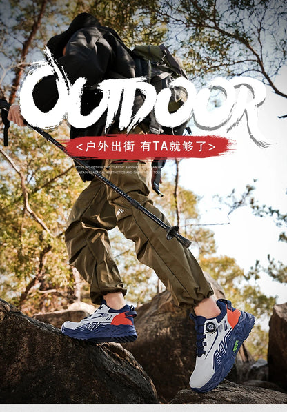 Men's casual sports shoes four season new rotating shoelaces comfort outdoor running walking shoes breathable soft-sole sneakers