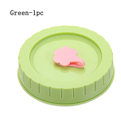 1/4Pcs Cute Universal Mason Jar Lids With Straw Hole 70mm Diameter Storage Wide Mouth Leak Proof Kitchen Supplies