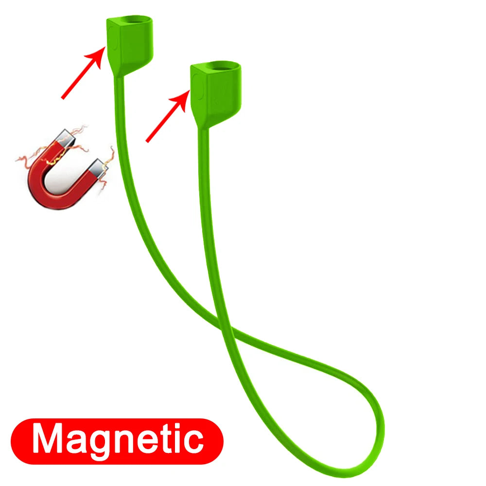 Silicone Wireless Bluetooth Headphone Neck Strap Cord String For AirPods Pro 1 2 3 Magnetic Anti-Lost Silicone Earphones Rope
