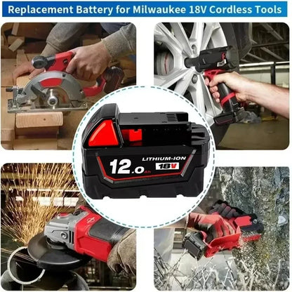 DHL 18V 12Ah For Milwaukee M18 Battery Li-Ion Replacement Battery For Milwaukee 18V M18 48-11-2830 0730-20 Tool battery