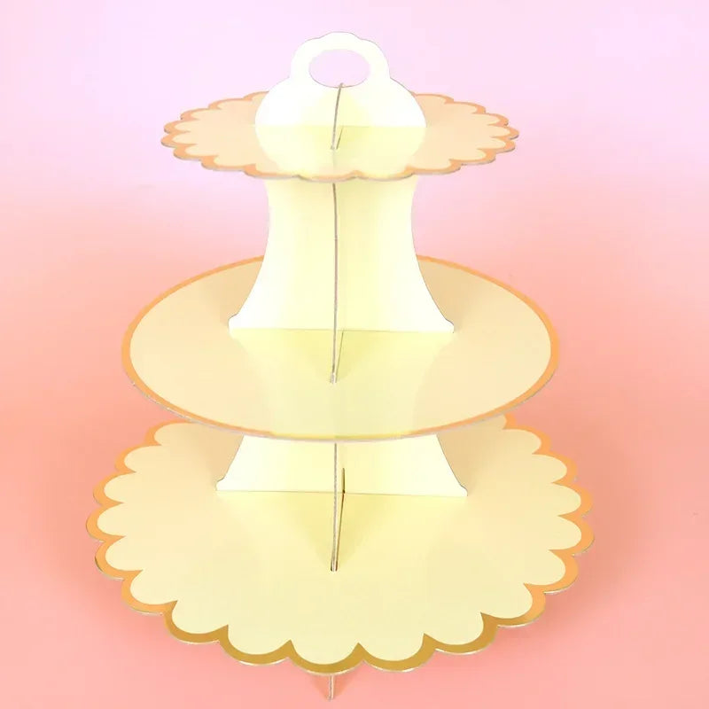 Cake Rack Stand 3 Layer Afternoon Tea Wedding Banquet Plates Party Utensils Birthday Party Christmas Party Cake Tools Display De
