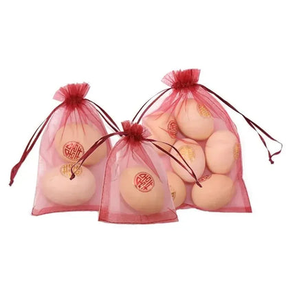 1-100 Drawstring Mesh Bags Packaging Christmas Candy Jewelry Cosmetic Wedding Pocket Gift Bag Multicolor Drawable Organza Pouch