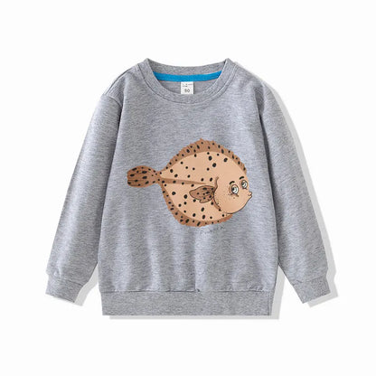 Children Sweatshirts Long Sleeve Tops for Kids Cartoon Boys T-shirts Spring Autumn Girls Pullovers Toddler Outfits Baby Tees