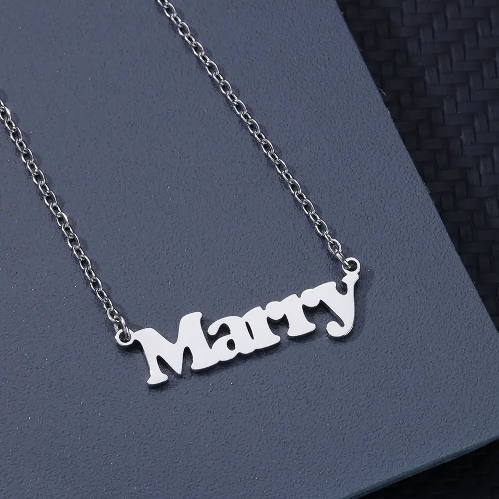 Custom Bubble Initial Letter Name Necklace For Women Men Personalized Letter Necklace  Stainless Steel Jewelry Mother's Day Gift