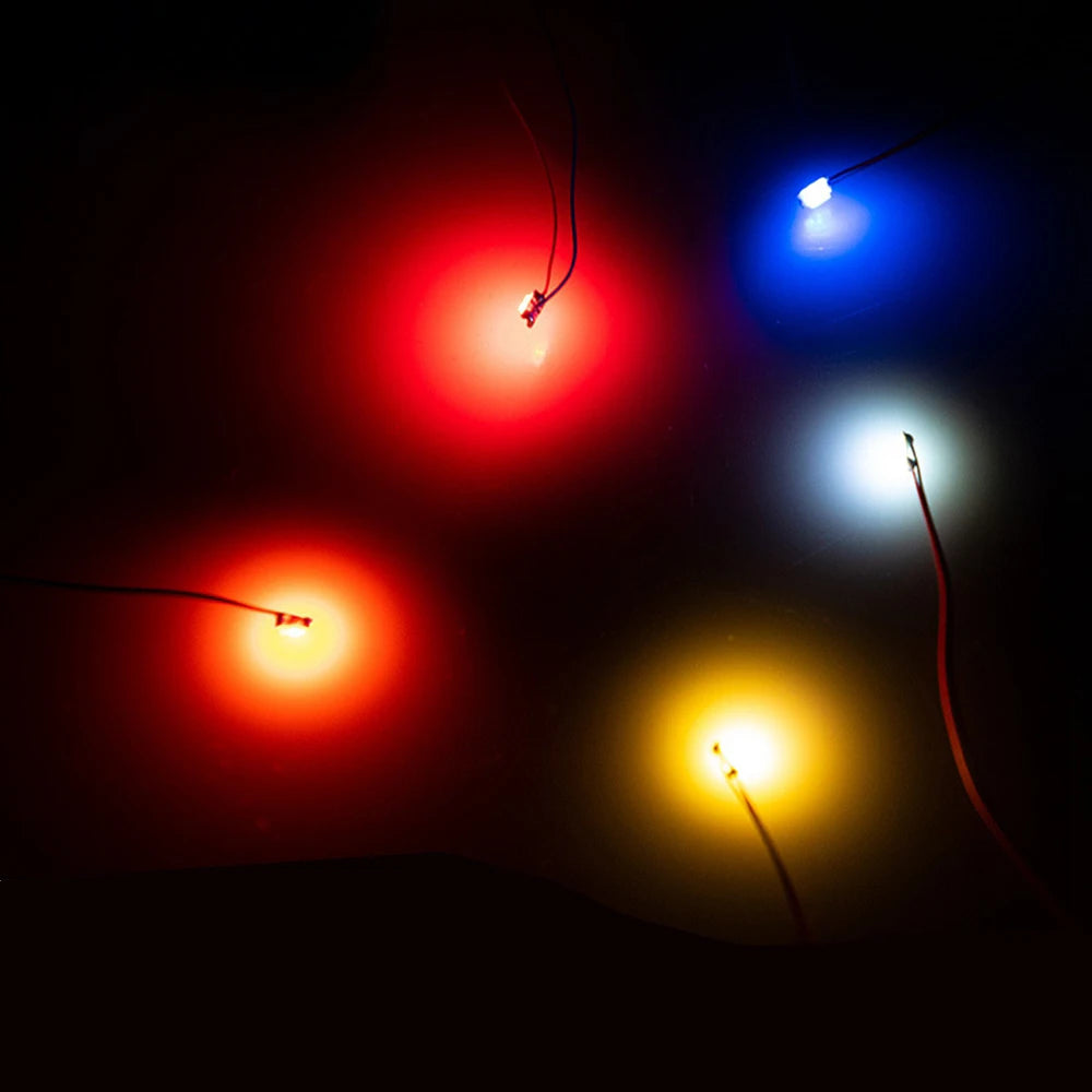 10pcs/Lot Micro Litz Wired Chip 60cm 3V Railway Model For Gundam Scenes 0402 SMD Lamp Wired Micro Led Pre-Soldered Lamp