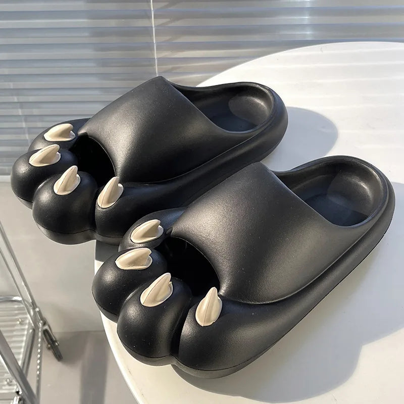 Cute Tiger Paw Slippers Men New Summer Outdoor Slides Shoes Unisex Funny Cartoon Bear Cat Claw Lovers Slipper Novelty Flip Flops