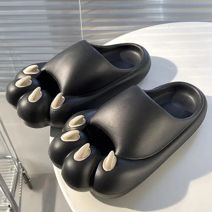 Cute Tiger Paw Slippers Men New Summer Outdoor Slides Shoes Unisex Funny Cartoon Bear Cat Claw Lovers Slipper Novelty Flip Flops