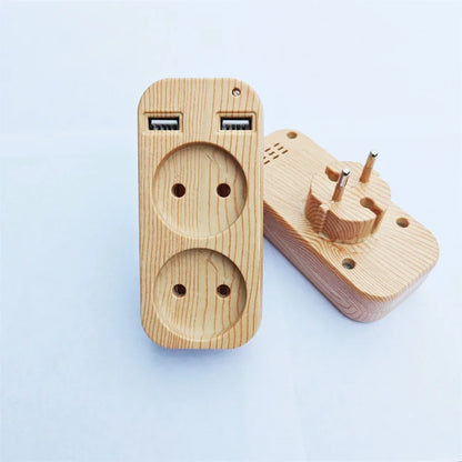 2025 New Upgrade European Plug Socket EU Plug Adapter With 2 USB Outlet Charger Multi Function Travel Charger For Phones Tablets