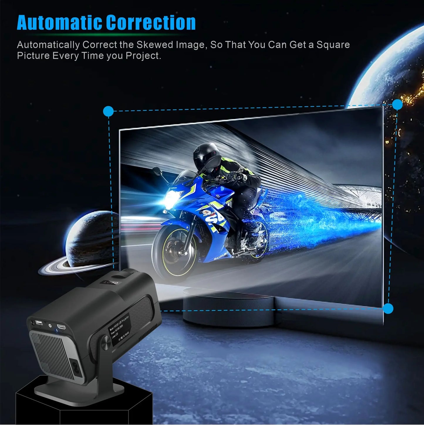 Salange HY320 MINI Android 14.0 Projector LED Beamer Home Cinema 300ANSI 720P WIFI Smart TV HD 1080P 4K Movie