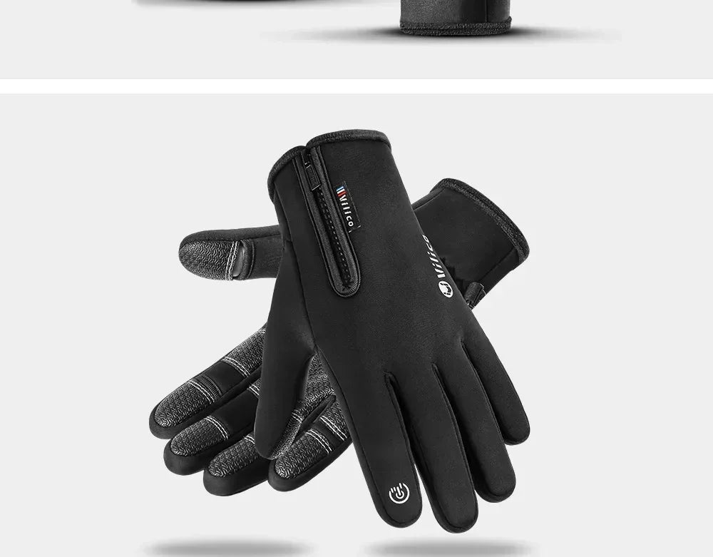 Vilico Warm Touchscreen Motorcycle Fishing Gloves Windproof Durable Anti‑Slip Waterproof Breathable for Autumn & Winter Cycling