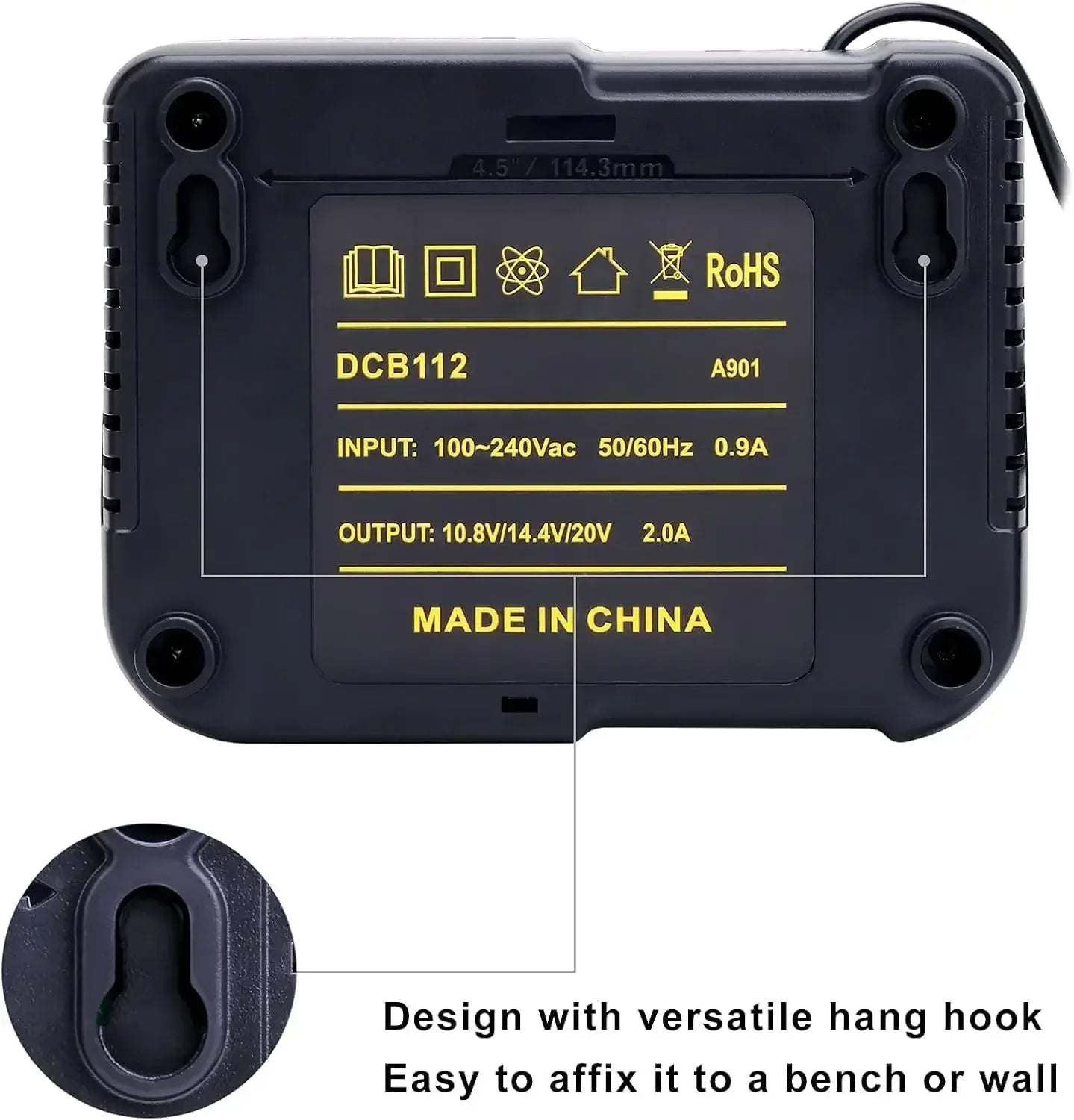 NEW Upgraded DCB112 Battery Charger For Dewalt 10.8V 12V 14.4V 18V 20V DCB206 DCB205 DCB204 DCB203 DCB120,DCB107 DCB115 DCB105