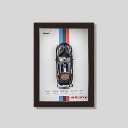 1:32 3D Photo Frame Wall Hanging Paintings Alloy Metal Diecast Model Car Home Trend Toy Decorations Display Valentine's Day Gift