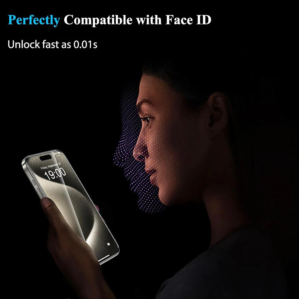 4Pcs Full Cover Tempered Glass For iPhone 16 11 12 13 14 15 Pro Max Anti-Burst Screen Protector For iPhone 7 8 XR XS Max Glass