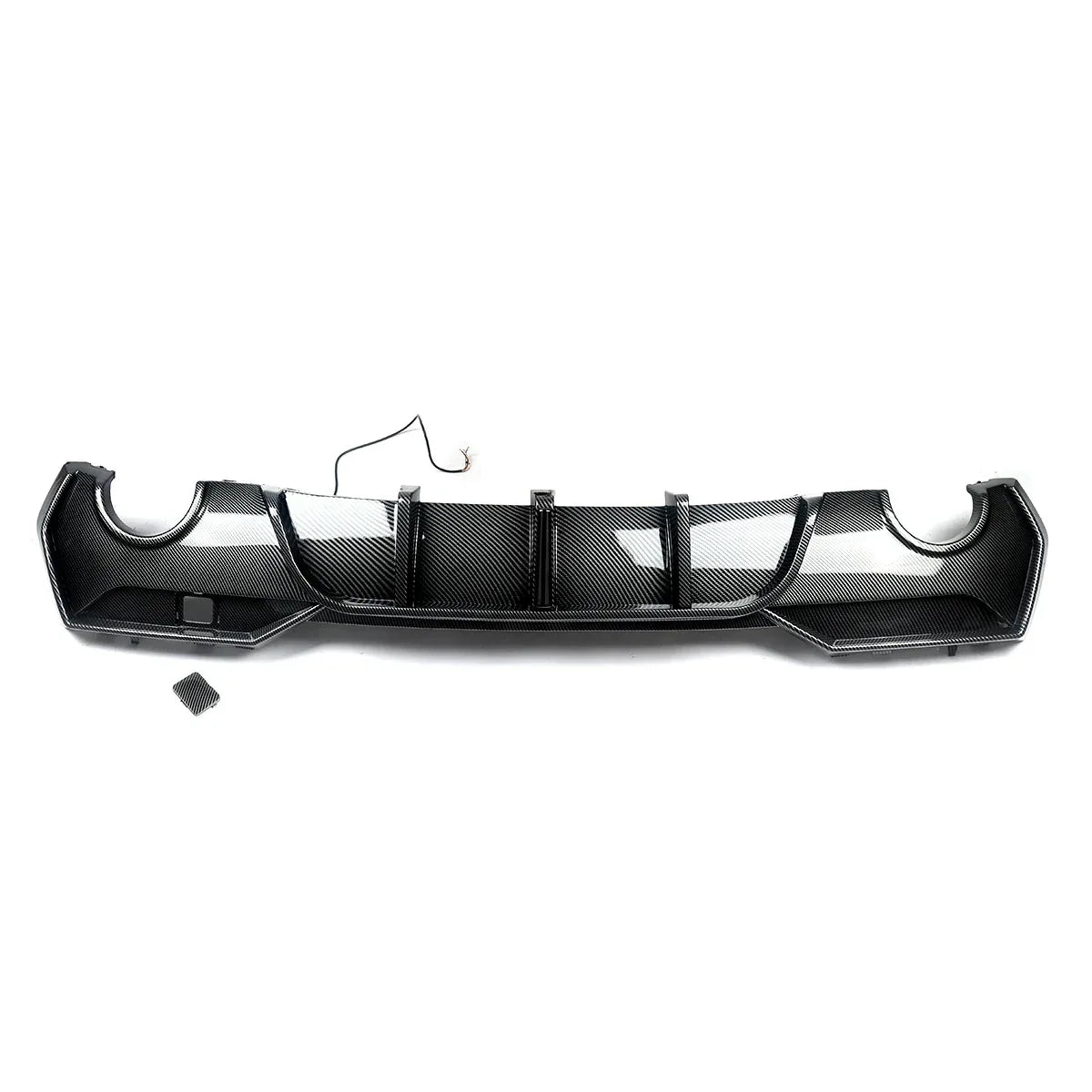Magickit Rear Diffuser For BMW G22 G23 420i 430i 440i M Sport w/ LED 2020+ Carbon Look Rear Bumper Diffuser