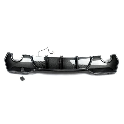 Magickit Rear Diffuser For BMW G22 G23 420i 430i 440i M Sport w/ LED 2020+ Carbon Look Rear Bumper Diffuser