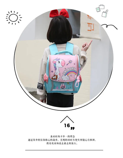 Waterproof Children Primary School Bags Cute Unicorn Rainbow Backpacks Kids Cartoon Animal Dinasour Shcoolbags for Kindergarten