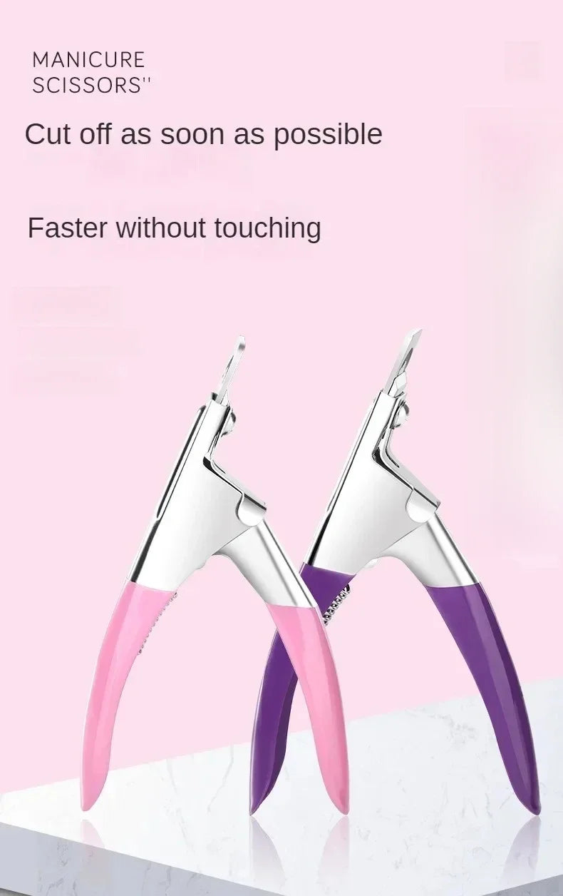 Professional U-Shaped False Nail Cutter, Straight Edge Fake Nail Tip Clipper, Manicure Pliers Nail Capsule Guillotine Tool