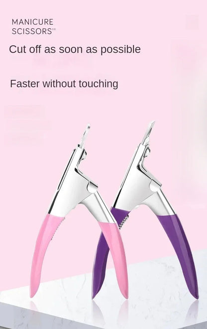 Professional U-Shaped False Nail Cutter, Straight Edge Fake Nail Tip Clipper, Manicure Pliers Nail Capsule Guillotine Tool