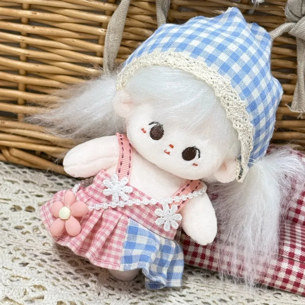 10cm Cotton Doll Clothes Prince Set Autumn Winter Style Starfish Body Wearable Plush Doll Change Retro Skirt Overalls Set