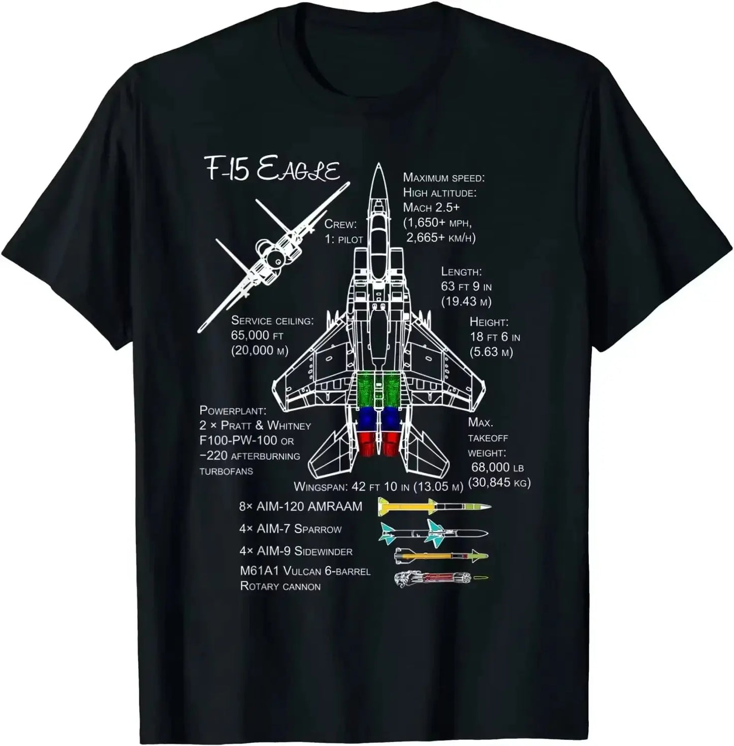 Outdoor Sports T-shirt F-15 Eagle Military Hunting Aircraft Pattern Printed Casual Loose Short-sleeved Y2k Fashion Tops Unisex