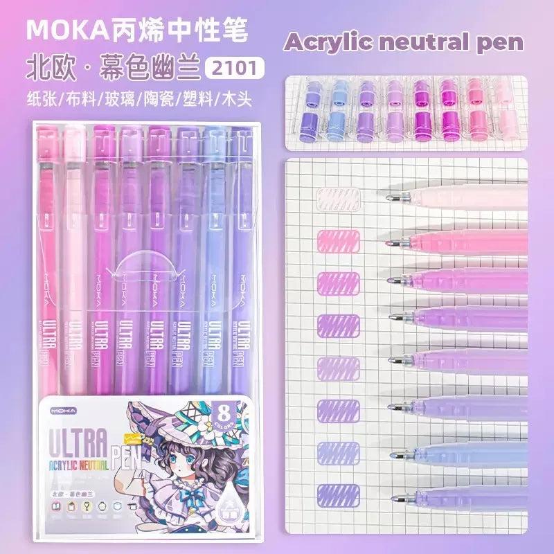 150/6 Colors Acrylic Gel Pen Student Diary Scrapbook Painting DIY Gel Pen Set Color Drawing Doodling Art Markers School Supplies