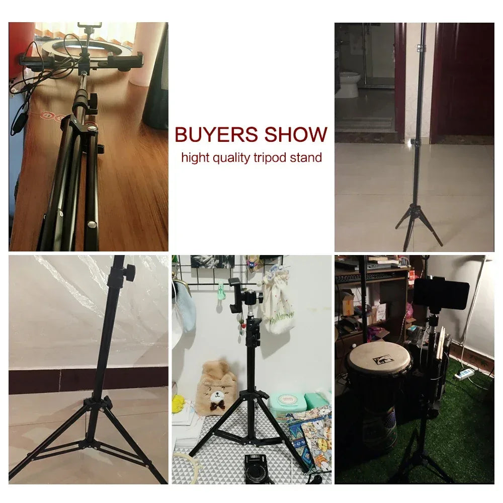 1/4 Screw Head Light Stand Tripod 2m 1.5m 68cm For Phone Selfie Stick Adjustable For Photo Studio Flashes Photographic Softbox