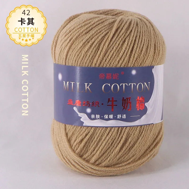 6Pcs Dyed Milk Sweet Soft Cotton Crochet Wool Yarn Thick Yarn Fiber Hand Knitting Wool Crochet Yarn Threads for DIY Sweater