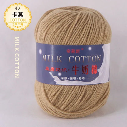 6Pcs Dyed Milk Sweet Soft Cotton Crochet Wool Yarn Thick Yarn Fiber Hand Knitting Wool Crochet Yarn Threads for DIY Sweater