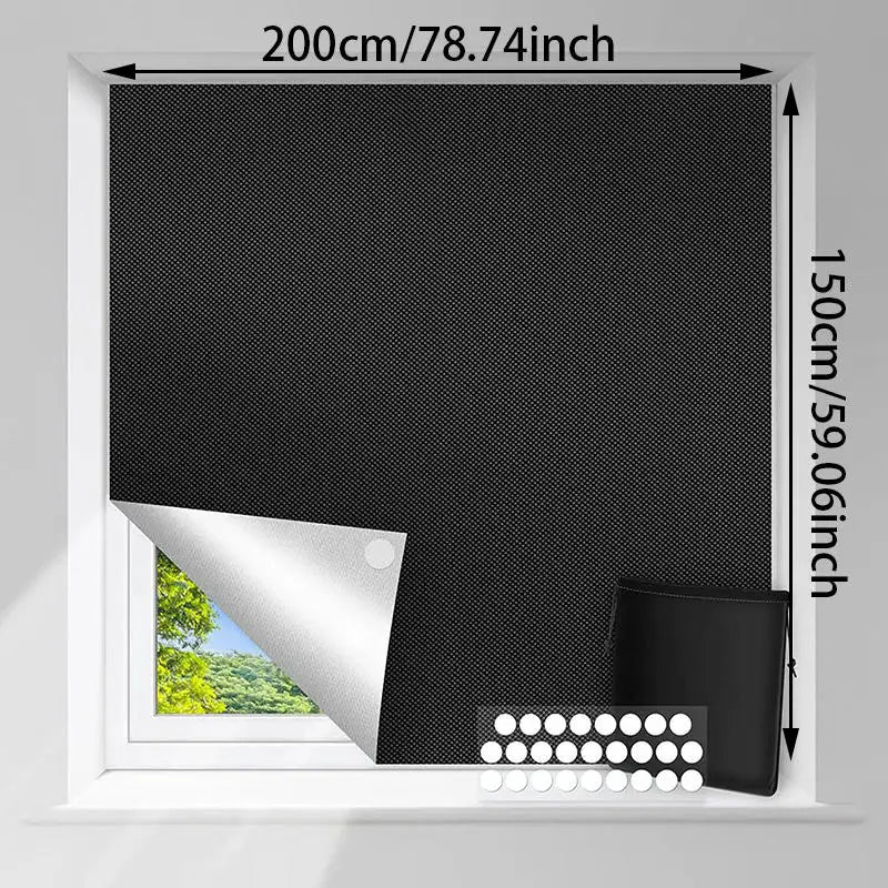 Universal Blackout Curtain Removable Portable Travel Blocking Darkest Window Film Cloth Temporary DIY No Drill Curtains