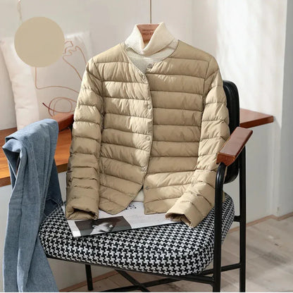 Light Down Coat Spring Autumn Warm Women White Duck Down Slim Jackets Female Fashion Ultra Lightweight Packable Puffer Coats