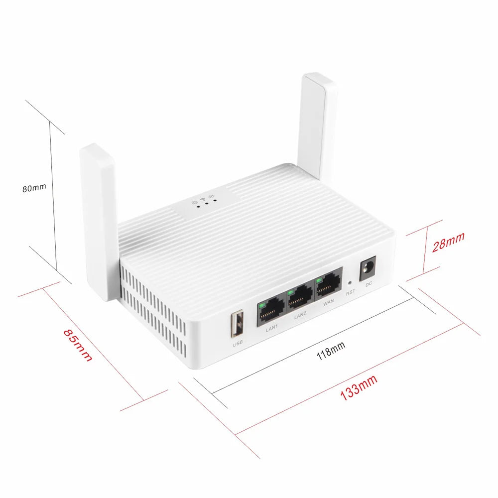 WiFi Repeater Dual Band 1200Mbps Router Dual Band 2.4G 5G Wireless Range Extender 4 Antennas Wifi Amplifier for Home Office