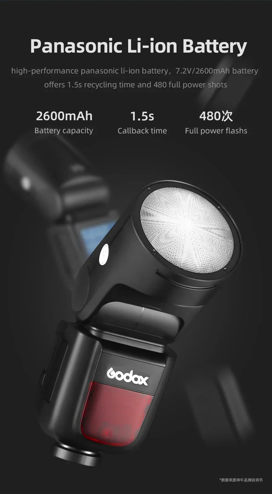 GODOX V1 Camera Flash TTL HSS Speedlight 1/8000s Li-ion Battery Speedlite Flash for Canon Sony Nikon Fuji Pentax V1C V1S V1N V1F